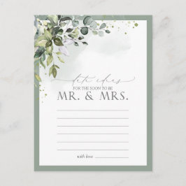 Dusty Blue Eucalyptus Waterverf Floral Date Ideeën Briefkaart