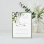 Dusty Blue Eucalyptus Waterverf Floral Date Ideeën Briefkaart (Staand voorkant)