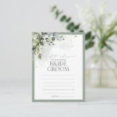 Dusty Blue Eucalyptus Waterverf Floral Date Ideeën Briefkaart (Staand voorkant)