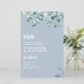 Dusty Blue EUCALYPTUS Weddenschap (Staand voorkant)