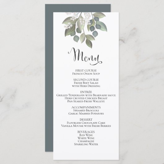 Dusty Blue Eucalyptus Weddenschap Foliage Elegant (Voorkant / Achterkant)