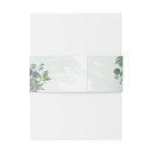 Dusty Blue Eucalyptus Wedding Belly Bands Uitnodigingen Wikkel (Achterkant Voorbeeld)