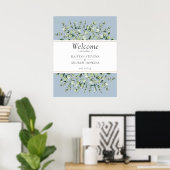 Dusty Blue Eucalyptus Wedding Welcome  Poster (Thuiskantoor)