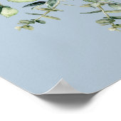 Dusty Blue Eucalyptus Wedding Welcome  Poster (Hoek)