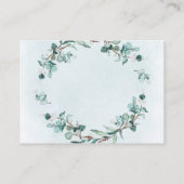 Dusty Blue Eucalyptus Wreath Boy Baby shower Visitekaartje (Achterkant)