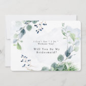 Dusty Blue Eucalyptus zal je mijn Bridesmaid zijn Kaart (Voorkant)
