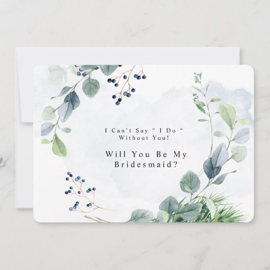 Dusty Blue Eucalyptus zal je mijn Bridesmaid zijn Kaart (Voorkant)