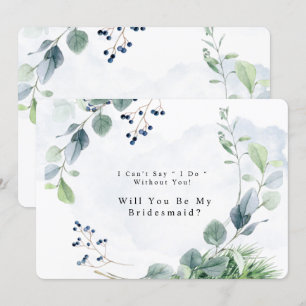 Dusty Blue Eucalyptus zal je mijn Bridesmaid zijn Kaart