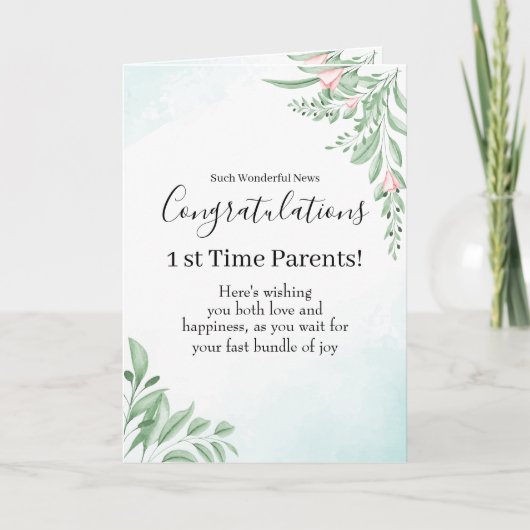 Dusty Blue Eucalyptus zwangerschap Gefeliciteerd Kaart (Voorkant)