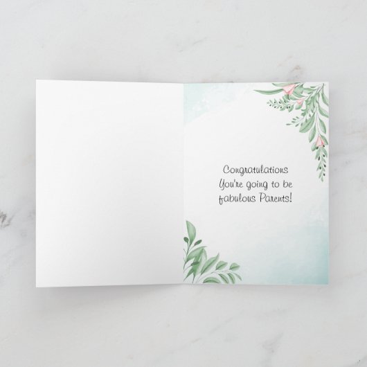 Dusty Blue Eucalyptus zwangerschap Gefeliciteerd Kaart (Binnen)