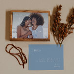 Dusty Blue | Faded fotomatron van Honor Kaart<br><div class="desc">Maak kennis met onze verbluffende, stoffige blauw | getande fotomatron van een eremkaart, perfect voor je eenvoudige moderne boho spring viering. Ons elegante ontwerp omvat een levendig helder, pastelkleurpalet met een chic calligraphy script. Of u nu de voorkeur geeft aan een minimalistische of klassieke stijl, ons unieke bewerkbare product biedt...</div>