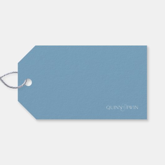 Dusty Blue Family Name Script Gift Labels Cadeaulabel (Achterkant Horizontaal)
