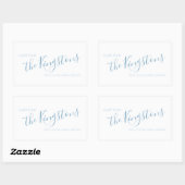 Dusty Blue Family Name Script Retangular Sticker (Vel)