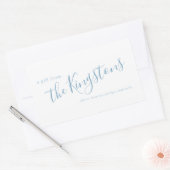 Dusty Blue Family Name Script Retangular Sticker (Envelop)