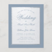 Dusty Blue Faux Silver Budget Weddenschap (Voorkant)