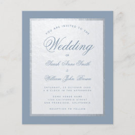 Dusty Blue Faux Silver Budget Weddenschap