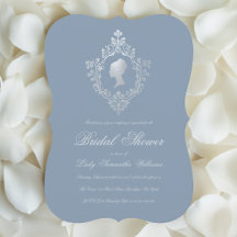  Dusty Blue Faux Silver Crest Vrijgezellenfeest