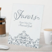 Dusty Blue Favor Calligraphy Simple  Reclamebord Met Voetstuk (Insitu)