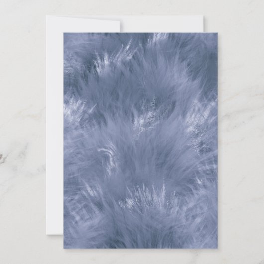 Dusty Blue Feathery Elegance Bruiloft Kaart (Achterkant)