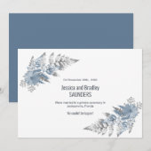 Dusty Blue Fern Leaf Wedding Announding Aankondiging (Voorkant / Achterkant)