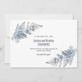 Dusty Blue Fern Leaf Wedding Announding Aankondiging