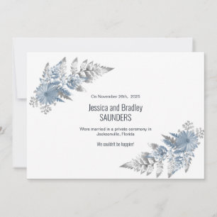 Dusty Blue Fern Leaf Wedding Announding Aankondiging