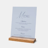 Dusty Blue Fine Art Acrylic Wedding Menu Sign Acryl Bord (Hoek)