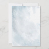 Dusty Blue Fine Art Calligraphy Style Wedding Kaart (Achterkant)