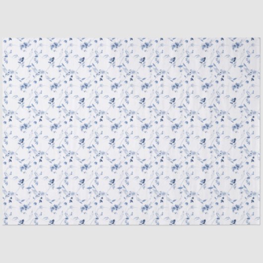 Dusty Blue Fine Art Floral Gift Tissuepapier (Voorkant)