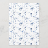 Dusty Blue Fine Art Floral Save the Date Card Kaart (Achterkant)
