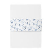 Dusty Blue Fine Art Floral Wedding Belly Band Uitnodigingen Wikkel (Achterkant Voorbeeld)