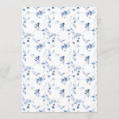 Dusty Blue Fine Art Floral Wedding Menu Card Kaart (Achterkant)