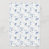 Dusty Blue Fine Art Floral Wedding Menu Card Kaart (Achterkant)