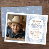 Dusty Blue First Rodeo Fotouitnodiging – Western Kaart