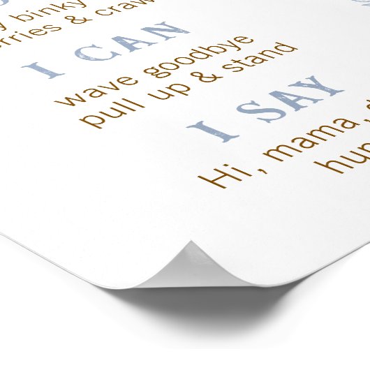 Dusty Blue First Rodeo Milestone Poster – Western (Hoek)