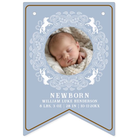 Dusty Blue First Rodeo Photo Banner – Western 1e (Tweede vlag)