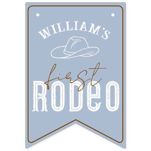 Dusty Blue First Rodeo Photo Banner – Western 1e (Eerste vlag)