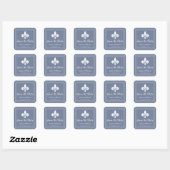 Dusty Blue Fleur de Lis Save the Date Stickers (Vel)