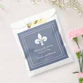 Dusty Blue Fleur de Lis Wedding Favor Bags Bedankzakje (Gezegeld)