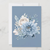 Dusty Blue Floral 25e bruiloft Jubileum Kaart (Achterkant)