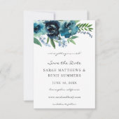 Dusty Blue Floral 2, behalve datum V2 Save The Date (Voorkant)