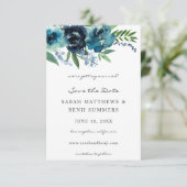 Dusty Blue Floral 2, behalve datum V2 Save The Date (Staand voorkant)