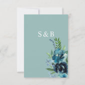 Dusty Blue Floral 2, behalve datum V2 Save The Date (Achterkant)