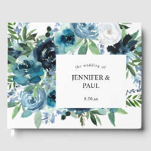 Dusty Blue Floral 2 Gastenboek