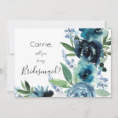 Dusty Blue Floral 2 Kaart (Voorkant)