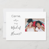 Dusty Blue Floral 2 Maid of Honor proposal Foto H Kaart (Voorkant)