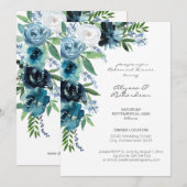 Dusty Blue Floral 2 Rehearsal Dinner Kaart (Voorkant / Achterkant)