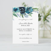 Dusty Blue Floral 2 & uw foto Save The Date (Staand voorkant)