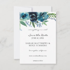 Dusty Blue Floral 2 & uw foto Save The Date