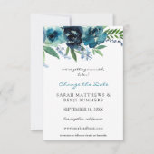 Dusty Blue Floral 2 Verander de datum Save The Date (Voorkant)